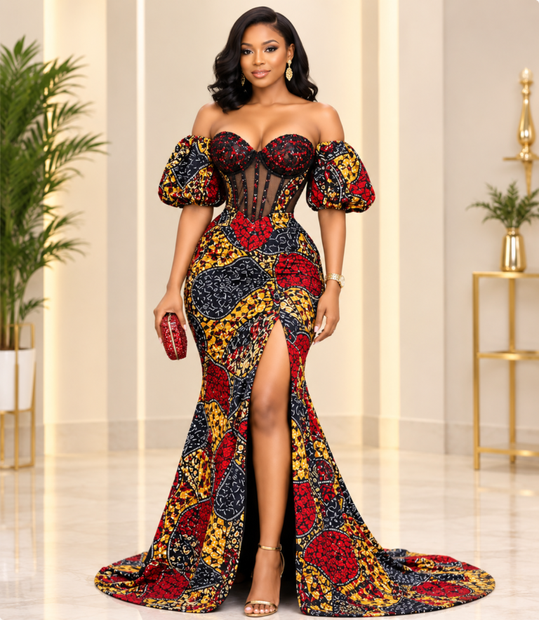 Ankara Evening Gown – Multi Colors